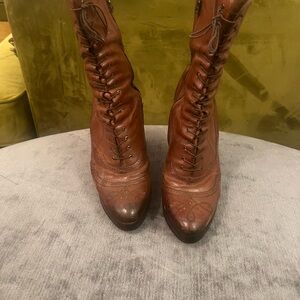 Worn but super cool Prada lace-up booties